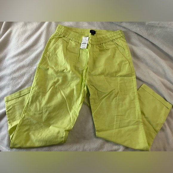 J. Crew Pants & Jumpsuits J Crew Lime Green Linen Pants Poshmark